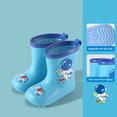 thumbnail image 2 of Gyexs Rain Boots for Toddlers Waterproof Handles Easy on Rubber Lightweight Rainboot Waterproof Handles Easy on Rubber Lightweight Rainboot Blue, 2-2.5 Years, 2 of 5