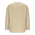 thumbnail image 5 of RXIRUCGD Men's Fashion Fallow Drawstring Solid Color Pockets Long Sleeve V-Neck Tops, Beige, Size: M, 5 of 5