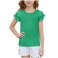 thumbnail image 1 of RXIRUCGD 2025 Vêtements d'Été pour Enfants Nouveaux T-Shirts d'Été pour Enfants Manches Raglan Manches Courtes T-Shirt Graphique Col Rond T-Shirt Filles Haut Décontracté, 1 of 5