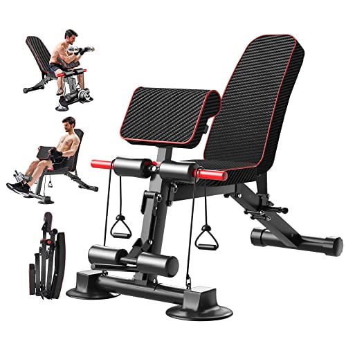 Z ZHICHI Banc de Musculation Réglable Banc d'Entraînement Multifonction pour Gym à la Maison, Bancs Pliables Inclinables pour l'Entraînement Complet du Corps 330 Lb