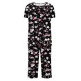 thumbnail image 5 of FAFWYP Ensembles de Pyjama 2 Pcs pour Femmes, Ensembles de Pyjama à Imprimé Floral, Tenue de Nuit Douce, Hauts à Manches Courtes à Col Ras du Cou et Pantalons Capri, Ensembles de Détente, P-3TG, 5 of 5