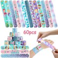 thumbnail image 3 of 60PCS Slap Bracelet Mermaid Printed Party Wrist Strap Slap Bands for Party Favor, 3 of 10