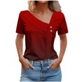 thumbnail image 1 of Blouses pour Femmes Col en V Décontracté Manches Courtes Printemps et Été, 1 of 1