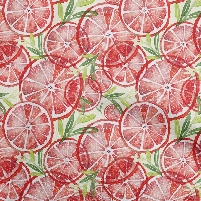 oneOone Rayon Red Fabric Leaves & Lemon Sewing Material Print Fabric By The Yard 56 Inch Wide