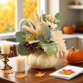 thumbnail image 1 of WHEANG Halloween Pumpkin Artificial Flower Arrangement Realistic Fall Centerpiece (Set Of 3), 1 of 5