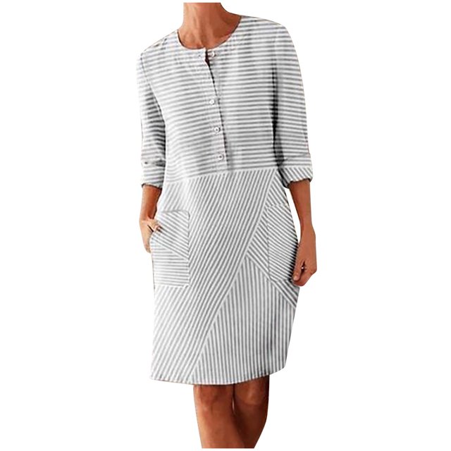 Vente de Liquidation Robes d'Été pour Femmes 2023 Robe à Manches Longues Imprimée Patchwork Col Rond Fente Midi Ajustée et Évasée Y2K Mode Élégante Fête Boîte de Nuit Plage Bord de Mer Retour à la Maison Robe Trapèze Ourlet Évasé