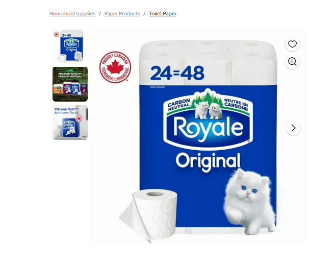 Royale Original, 2 Ply Toilet Paper, 24 Equal 48 Bathroom Tissue Rolls, 242 Toilet Paper Sheets per Roll