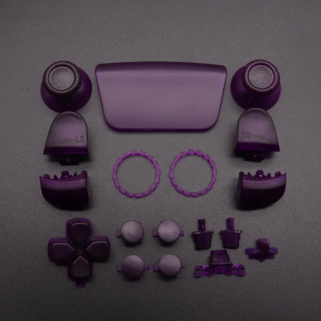 Replacement Buttons Set D-Pad L1 R1 L2 R2 Trigger Button Key Accent Ring For PS5 V3.0 BDM-030 Controller clear purple