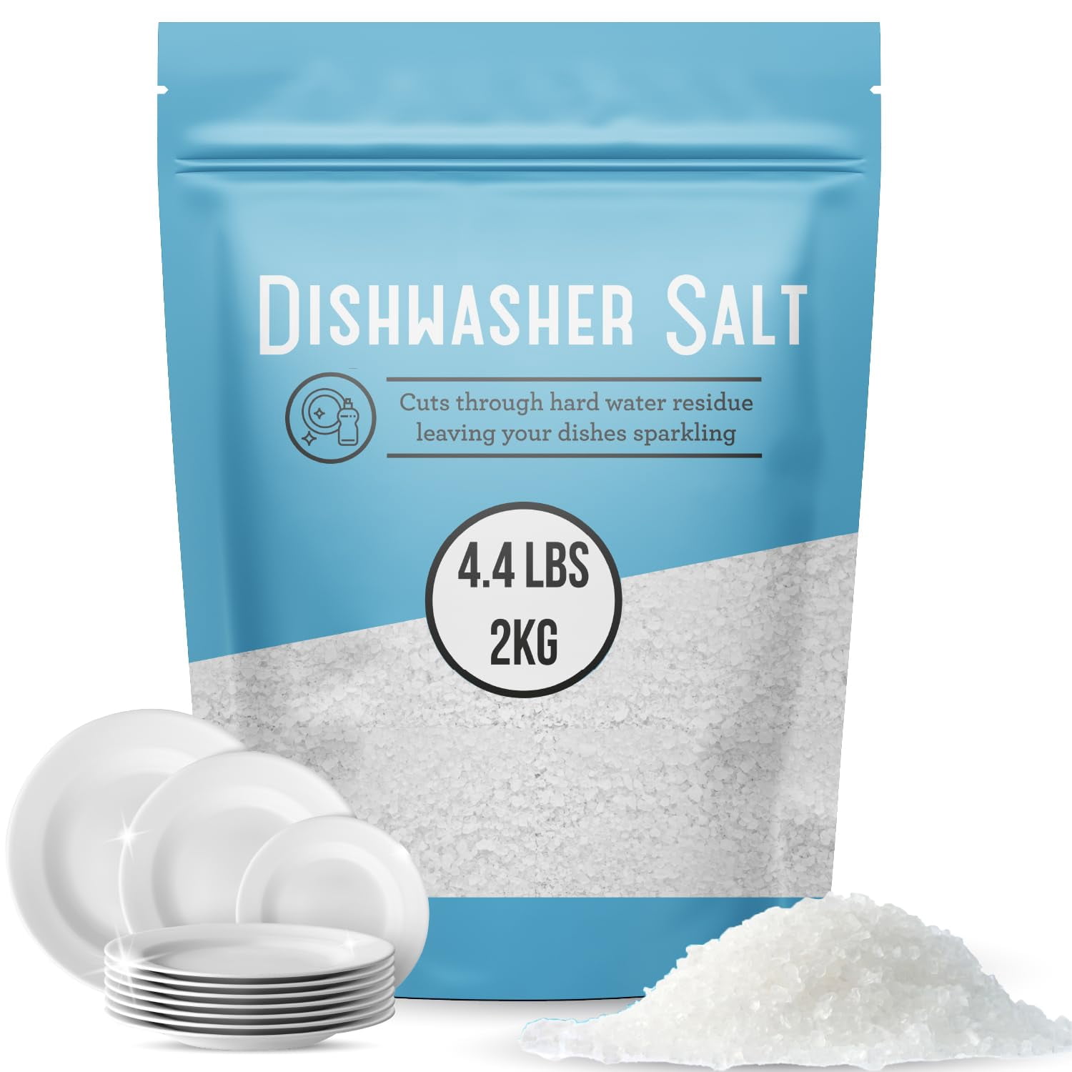 IMPRESA 4.4 LB Dishwasher Salt - Water Softener Salt - Compatible with Bosch Miele Whirlpool Thermador and More (2 KG)