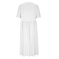 thumbnail image 3 of XZNGL Robe d'Été pour Femmes Aguichant Robe de Printemps et d'Été pour Femmes Col Rond Uni Coton et Lin Décontractée avec Poches Robe à Manches Courtes Robe d'Été pour Femmes avec Manches, 3 of 6