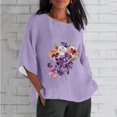 thumbnail image 1 of Blouses pour Femmes, Mode Décontractée de Sensibilisation à la Maladie d'Alzheimer pour Femmes, Chemise/blouse Courte à Manches 3/4 Imprimée en Coton, Coupe Ample, 1 of 4