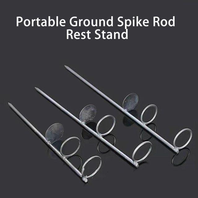 Anneaux Doubles 30/40/50 cm Support de Canne à Pêche à Fourche Simple Banc Support de Canne de Sol Outils de Pêche. l'Image Montre Trois Supports de Canne à Pêche en Métal avec une Conception à Double Anneau et des Pointes Pointues pour une insertion Facile du Sol. Offerts en Trois Tailles : 30 cm, 40 cm et 50 cm, Ces Supports Conviennent aux Cannes de Moins de 4,7 cm de Diamètre et Sont Conçus pour une Utilisation en Eau Douce et en Eau Salée. les Supports Sont Présentés sur un Fond Foncé.