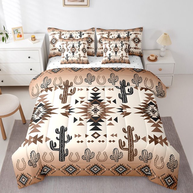 Erosebridal Tribal Aztec Bed in a Bag Queen size, Triangle Geometric Bed Set, Bohomian Style Decor, Reversible