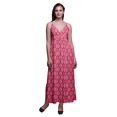 thumbnail image 1 of Bimba Robe Longue Maxi d'Été à Bretelles Spaghetti Ajustables Imprimée Damassée pour la Plage - Moyen, 1 of 6