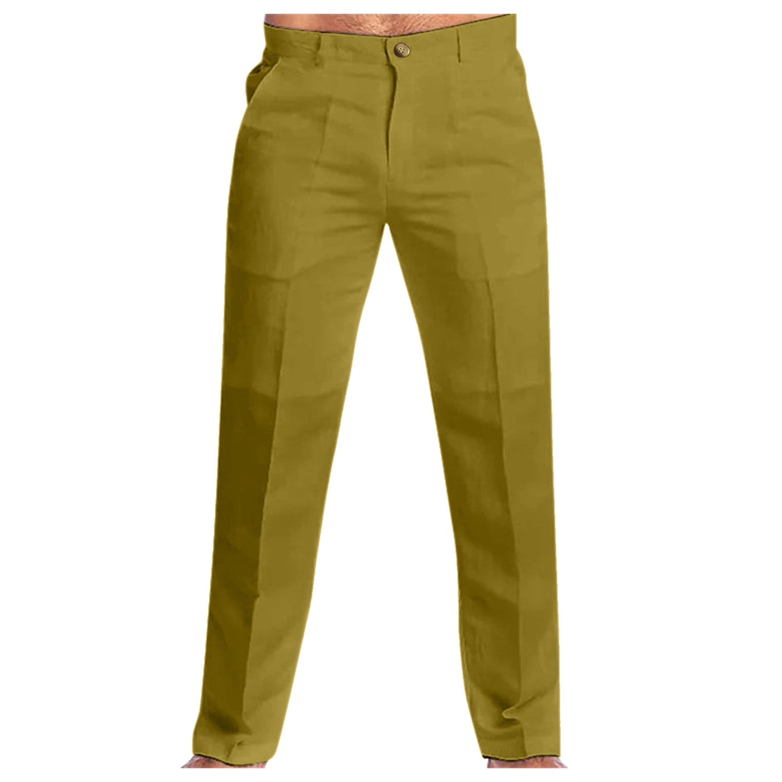 SHIXIAOO Men Spring and Summer Pant Casual All Solid Color Painting Loose Plus Size Trouser Fashion Beach Pockets Pant