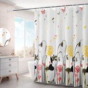 Flower Shower Curtains for Bathroom,Bath Curtains Shower Waterproof,Shower Curtains with Hooks,Bathroom Shower Curtain Shower Curtain Bathroom Curtain Toilet Partition Curtain with Hook
