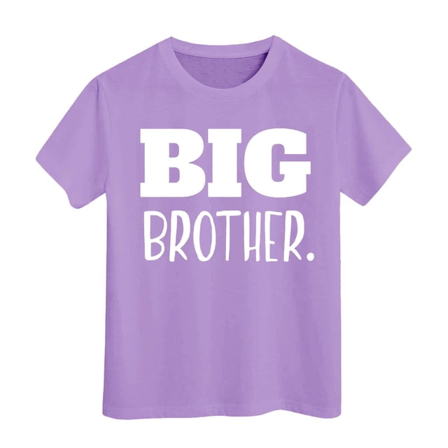 XDZJLR Chemise Garçon Manches Courtes Imprimé Lettre Col Rond Été Décontracté Vêtements Doux 8-9 Ans