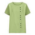 thumbnail image 5 of Timegard Plus Size Tops for Women Round Neck Short Sleeve Button Lightweight Blouse Casual Loose Tops, 5 of 5