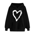 thumbnail image 1 of Plebaso Sweat à Capuche pour Femmes Mignon Cœur Manches Longues Décontracté avec Poches, 1 of 5