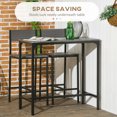 thumbnail image 4 of HOMCOM Industrial Bar Table Set Counter Height 3 Piece for Small Space Grey, 4 of 10