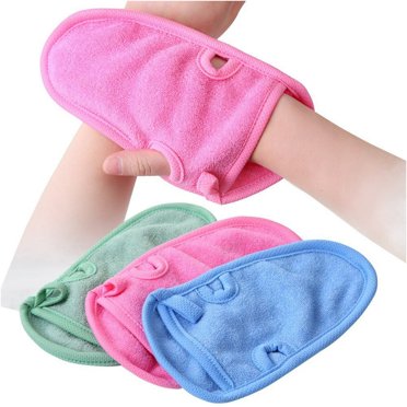 3PCS Bathing Mittens Shower Soft Skin Care Face Body Wash Massage Spa Mitt for Adult and Kids