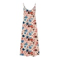 thumbnail image 4 of Ovzne Robes pour Femmes Robe Femme Robes d'Été pour Femmes Imprimé Sans Manches Col Rond Robe Décontractée Longues Robes Grande Taille Robe Imprimée Liquidation, 4 of 5