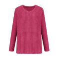 thumbnail image 4 of Besolor Plus Size Long Sleeve Tops for Women V Neck Pullover Sweaters Loose Dressy Curvy Hem Spring Fall Tunic Shirts, 4 of 7