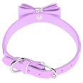 thumbnail image 4 of Collier pour Chat en Microfibre Suédine Double Nœud Cristal Scintillant Strass 42x2.0cm Fourniture pour Animaux, 4 of 5