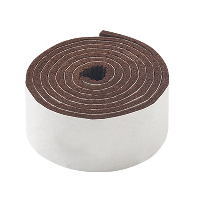 Chair Leg Mat Thick Self Adhesive Table Chair Leg Pad Furniture Leg Pad in brown, shown as a roll with a length of 100cm and width of 3cm. Made of high-quality material, it is cuttable for custom sizes, anti-slip, and scratch-resistant. Designed to reduce noise and protect floors, it features an easy peel-and-stick installation.