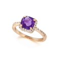 thumbnail image 2 of 1 1/2ct Cushion Amethyst Diamond Ring 14K Rose Gold, 2 of 3