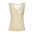 thumbnail image 4 of Timegard Womens Tank Tops Summer Ribbed V Neck Button Sleeveless Slim Basic Tee Casual Going out Tops, 4 of 5