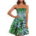 thumbnail image 2 of SMihono Robe d'Été pour Femmes Grande Taille Robe Bohème Sans Bretelles à Bande Élastique Robes Robe Sans Manches à Imprimé Floral, 2 of 8