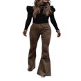 thumbnail image 1 of Women Corduroy Flared Pants Stretch Bootcut Bell Bottom Trousers, 1 of 4