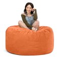 thumbnail image 2 of Jaxx Saxx Pouf Rond de 4 Pieds avec Housse Amovible, Mandarine (Ensemble de 1), 2 of 6