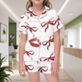 thumbnail image 2 of Ensemble de Pyjama pour Filles Imprimé Manches Courtes Chemises Boutonnées Ensemble Pyjamas Mode pour Filles Ensemble Pyjamas pour Garçons Taille 4-5 Ans Garçons Filles Mode, 2 of 5