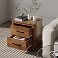 thumbnail image 4 of Costway 2 Drawer Nightstand Bedside Table Compact Sofa End Table Rustic Walnut, 4 of 8