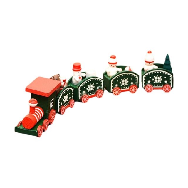 Christmas Ornaments Set Wooden Christmas Train Decorations Wooden Train Set