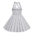 thumbnail image 5 of Plebaso Robes pour Filles Vintage Col Suspendu Taille à Pois Imprimé Robe Princesse Vêtements de Mode pour Filles, 5 of 5
