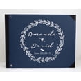 thumbnail image 3 of Darling Souvenir Blue Leaves Wreath Wedding Guest Book Hardbound Guest Sign-In Book Guest Registry Guestbook-9 x 12 Inches, 3 of 5