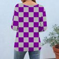 thumbnail image 4 of T-shirt Imprimé Chic pour Femme, Blouse Décontractée Tendance, Tissu Polyester Doux, Col Rond à Manches 3/4, Conçu pour un Usage Quotidien Polyvalent, 4 of 9
