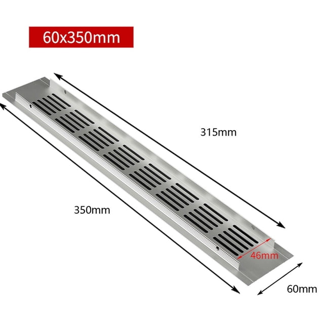 Bgsha 60mm Aluminium Rectangular Cabinet Wardrobe Air Vent Grille Ventilation-Cover