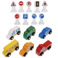 thumbnail image 3 of Miangastore Vehicle Toys Wooden Vehicles and Traffic Signs Assorted Color 1 Set 2.9X1.7X1.2in, 3 of 9