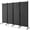 Grey, variant on Costway 4-Panel Folding Room Divider 6FT Rolling Privacy Screen with Lockable Wheels Black