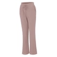thumbnail image 4 of Timegard Cotton Linen Pants for Women Elastic Waisted Drawstring Straight Leg Lounge Pants with Pockets, 4 of 7