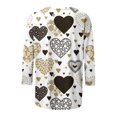 thumbnail image 5 of Chandails de la Saint-Valentin pour Femmes, Coupe Ample, Imprimé de Cœur, Chandails à Col Rond, Décontracté Chic, Tunique à Manches 3/4, Haut Ample, T-Shirt Graphique, Chandails Imprimés de Cœur pour Femmes, Manches 3/4, Col Rond, T-Shirts Graphiques, Hauts de Fête, 5 of 5