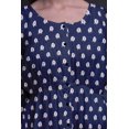 thumbnail image 3 of Bimba Robe Midi Boutonnée à Fleurs de Roses Bleues pour Femme Tunique à Manches Longues Haut Smocké-Moyen, 3 of 7