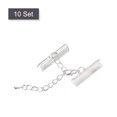 thumbnail image 3 of Unique Bargains 10Set Ribbon Crimp Clamp Ends Lobster Claw Clasps & Chain 25mm Silver White for DIY, 3 of 7