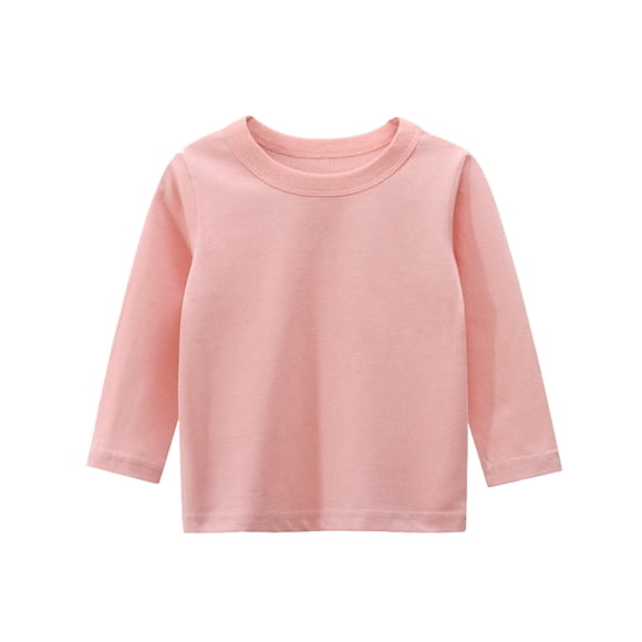 FhsagQ Tops Shirts for Boys Toddler Kids Girls Boys Long Sleeve T Shirt Casual Tees Shirt Tops Solid Color Boys Christmas Shirts Size 7-8 Spring Boys Shirts Size 14-16 Dressy 6-8 Years