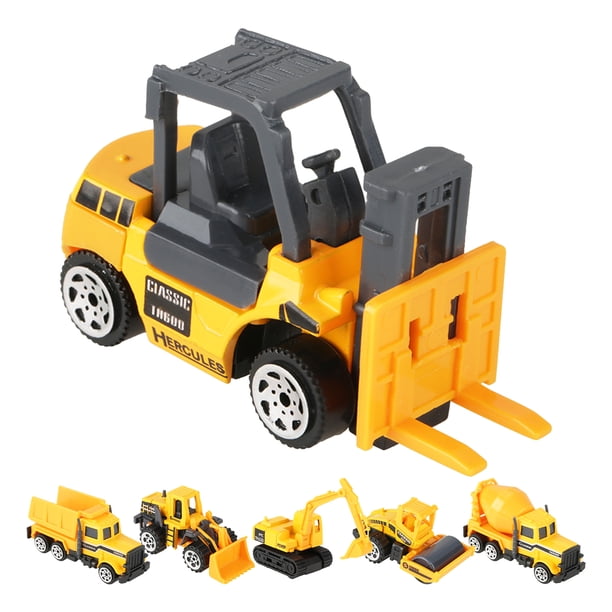 Set De 4 Camions De Chantier à Friction En Bois – Excavateur, Bulldozer, Rouleau, Foreuse – Jouet Éducatif 18 Mois+ Avec Lumières & Sons