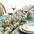 thumbnail image 3 of A Flocked Pine And Holly Berry Decorative Vines 5.9 Feet Length For Christmas Tree And Home Holiday Decor, 3 of 5